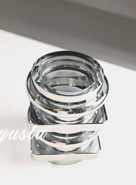 高级简约k9水晶客厅茶几插干花瓶花器餐厅别墅样板间摆件软装饰品