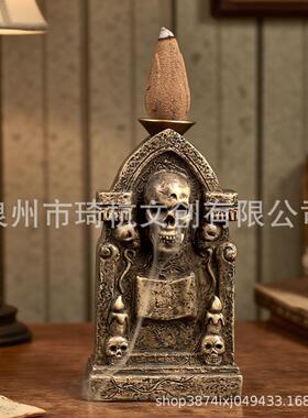 新品热销万圣节墓碑装饰墓碑倒流香摆件客厅密室玄关摆件道具装饰