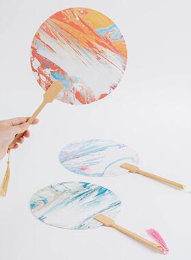 敦煌文创设计所仿漂漆款团扇夏日古风中式古典女汉服旗袍舞蹈扇