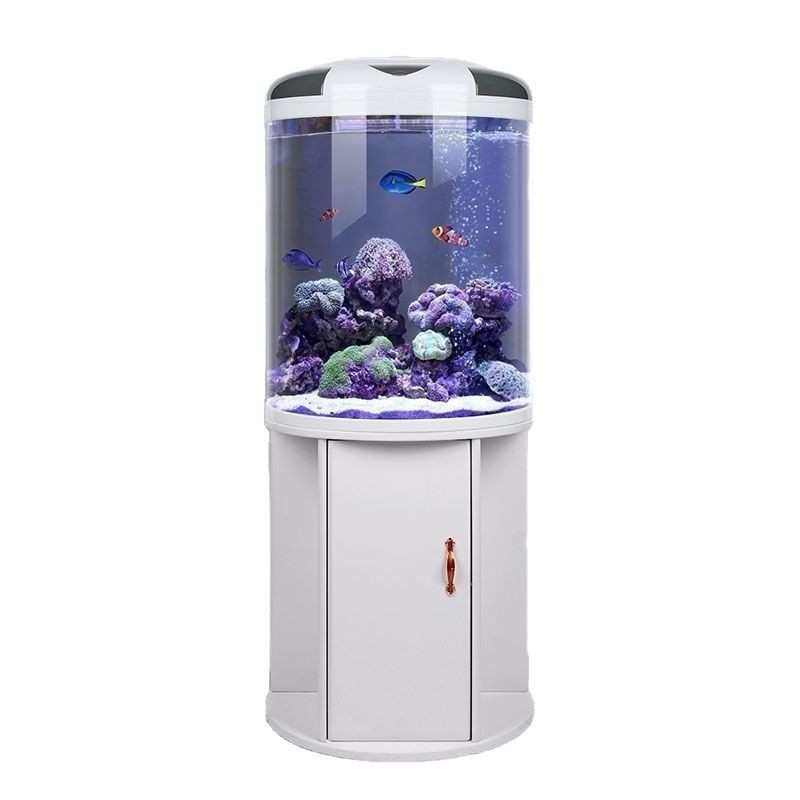 鱼缸客厅半圆水族箱圆柱小型形免换水金鱼缸现代风家用带柜落地,淘宝优惠券,粉丝福利购,淘宝优惠卷