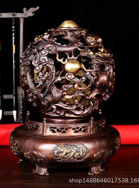 纯铜时来运转摆件 大小号九转乾坤龙鼎办公室家居装饰扭转文昌礼