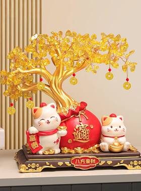 八方收来财发客财招财猫摆件厅店铺银台高档MM7072装饰品乔迁开业