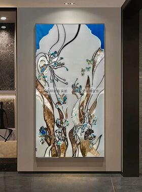 珐琅彩画入户玄关走廊过道装饰画客厅餐厅挂画卧室现代简约壁画