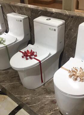 样板房马桶盖拉花封条绑花卫浴装饰摆件展厅售楼酒店坐便盖器丝带
