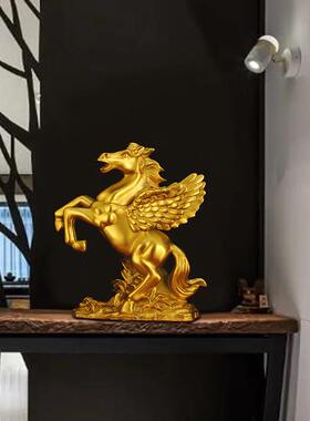客厅马摆件双翼天马金属黄铜飞马南方补角马到成功客厅玄关吉祥物