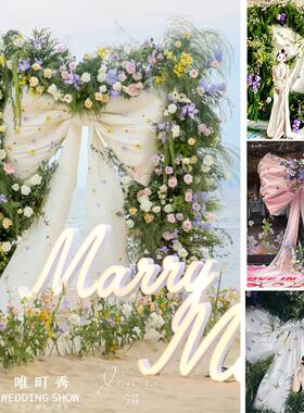 春天花蝴蝶结派对订婚打卡装饰网红写真摄影派对活动布置店铺打卡