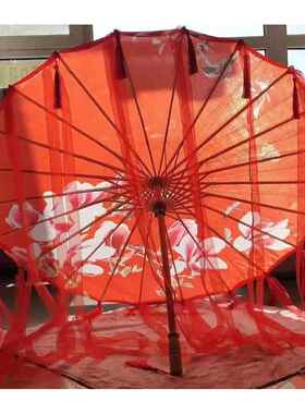 古汉流苏伞舞蹈具演伞拍照道伞风跳舞出服绸布伞工艺古点油纸伞