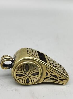 古玩收藏黄铜口哨家居摆件挂件仿古黄铜口哨哨子工艺品铜器