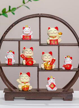 中式博架古鸡翅木小多宝阁招财猫业件乔开迁礼品玄关置物FGJ架摆