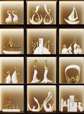 酒柜摆件客厅2025新款高颜值轻奢玄关客厅酒柜电视机柜办公室装饰