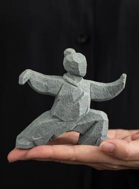 高档武居新中礼式太极功夫侠人物创意摆件家桌面茶桌造景茶宠装饰
