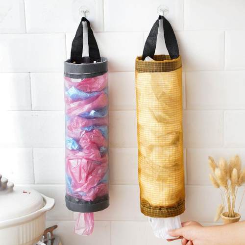 厨房收纳神器塑料袋垃圾袋收纳袋壁挂式鞋套整理袋墙上收纳挂袋 - 图0