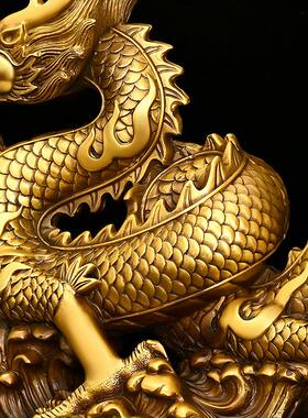 纯铜五爪龙祥龙献瑞生肖龙金龙青龙汉龙神龙摆件行龙云龙龙购四海