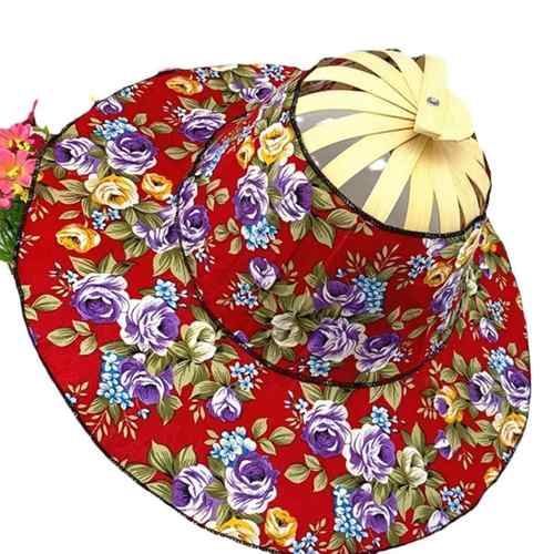 新款扇帽竹子折叠扇子帽户外遮阳帽扇子帽子两用折叠扇帽旅游帽子 - 图3