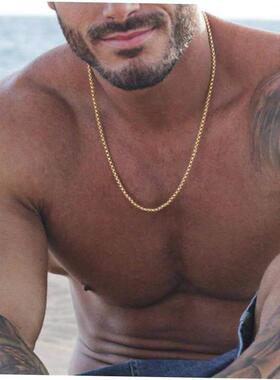 3mm Men's Stainless Steel Thick Golden Link Chain Neckla