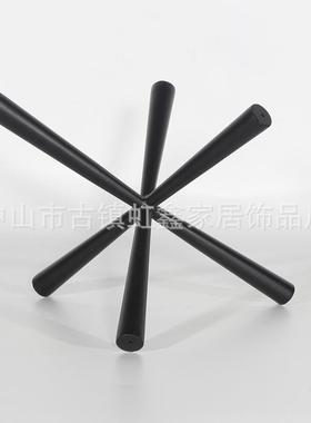 家居现代极简黑色几何金属摆件样板房客厅茶几玄关柜软装饰品