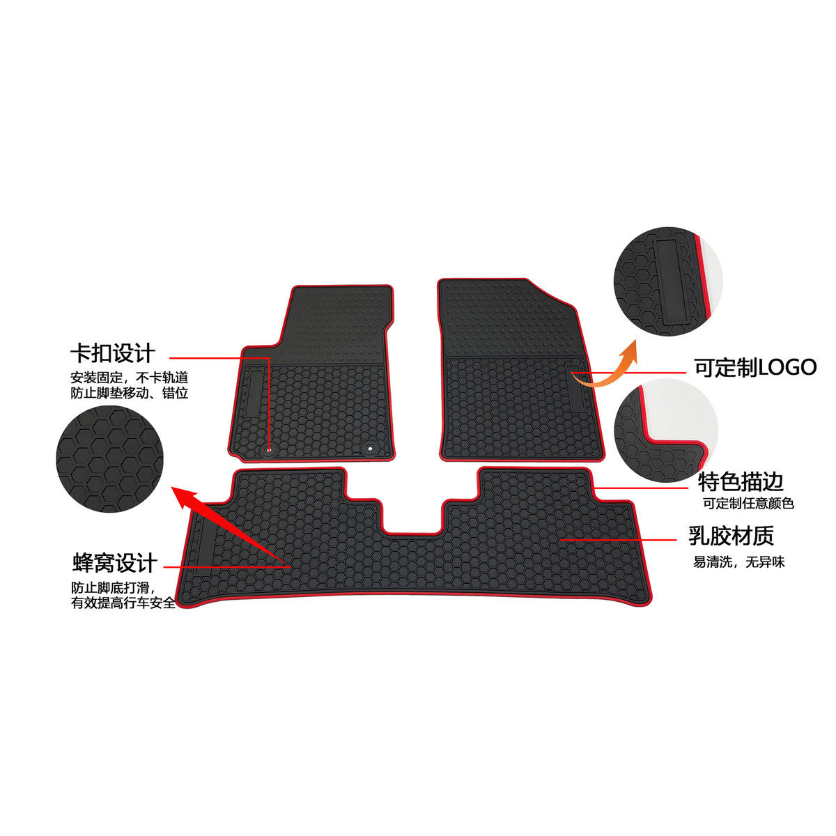 汽车脚垫适用于福特RANGER汽车专车专用原车脚垫乳胶脚踏