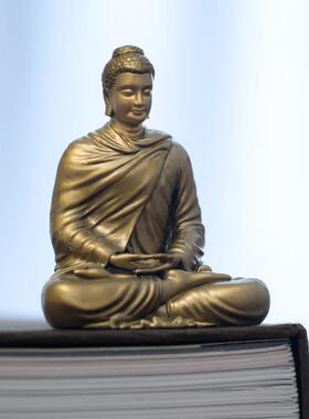 南无本师释迦牟尼佛像家用供奉摆件三宝佛纯黄铜随身佛家居装饰品