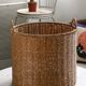 Nordic style woven dirty clothes basket large size bathroom dirty clothes storage bucket imitation rattan woven V-washing basket clothes basket round