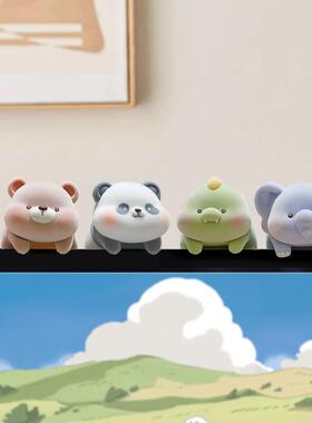 毛茸茸趴趴植绒高级感小摆件电脑桌面摆件汽车显示屏创意装饰礼物