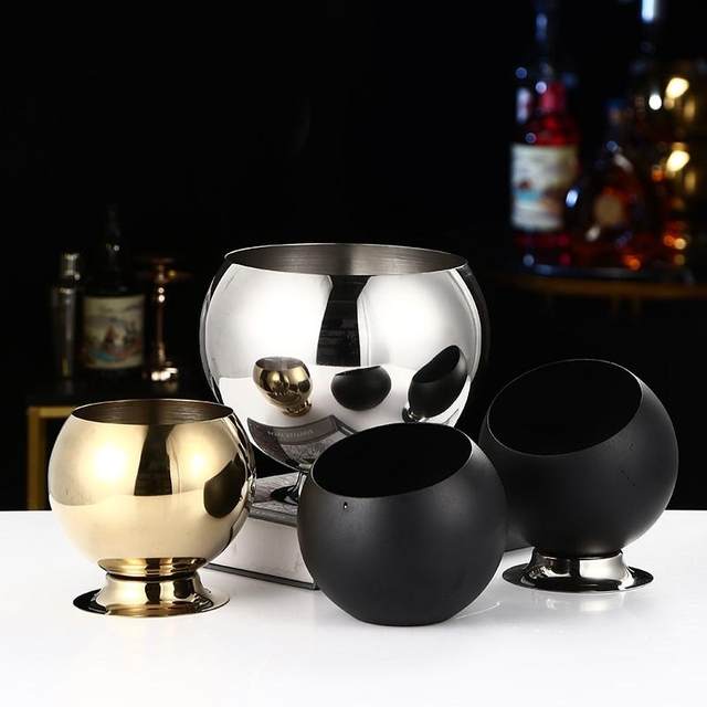 Stainless steel desktop trash can creative bar countertop storage barrel KTV ornament ashtray living room peel can