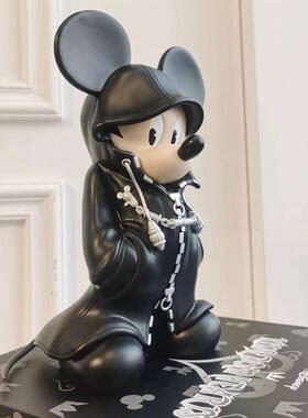 创意轻奢风网红国王米奇摆件客厅桌面公仔雕塑米老鼠装饰品礼品