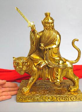 铜张天师坐像摆件大号骑虎张道陵高明大帝铜像工艺品摆件