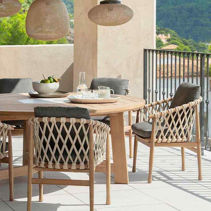 高端户外桌椅庭院外民宿防露柚木埃塔水防晒柚木编餐藤椅室外台花,淘宝优惠券,粉丝福利购,淘宝优惠卷