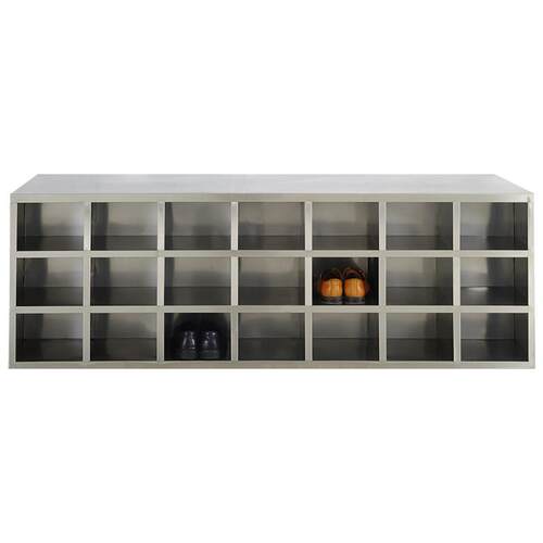 不锈钢鞋柜员工鞋凳更衣柜车间换鞋工厂无尘单双面更鞋柜净化鞋凳 - 图3