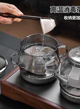纯钛全自动底部双边上水烧水壶家用茶台茶桌嵌入式All煮茶器