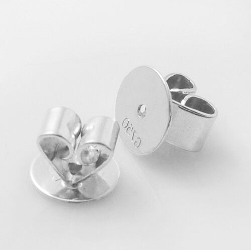 18K金平底耳壁耳迫耳堵耳塞耳背4.5mm DIY饰品配件 - 图0