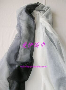 戒指绒超薄渐变披肩围巾