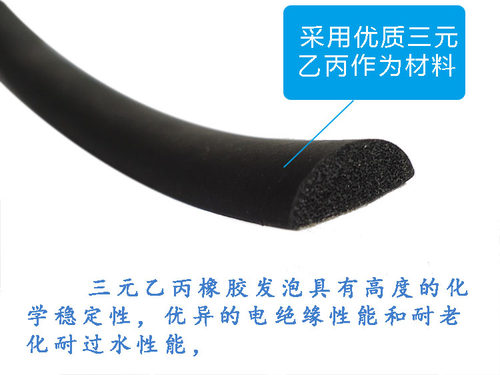 自粘D型发泡密封条半圆带背胶隔音防撞配电箱柜海绵条橡胶密封条 - 图1