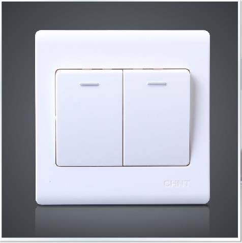 正泰开关插座面板  墙壁 双开 二联开关 二开单控开关 不可双联 - 图0