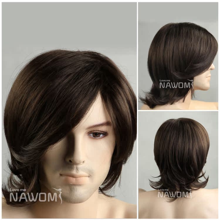 假髮男長髮歐美款深褐色搖滾藝術網紅舞臺劉海個性帥氣男士假髮套
