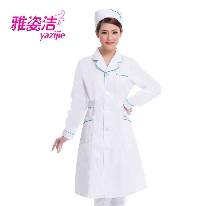 雅姿洁护士服短袖夏季冬季长袖药店服美容服白大褂白加绿边工作服,淘宝优惠券,粉丝福利购,淘宝优惠卷