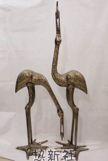 Pakistani handmade bronze crane
