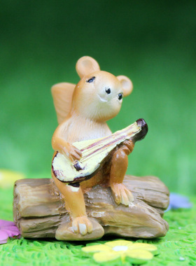 如果弹琴小松鼠创意多肉植物摆件