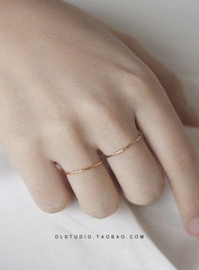 进口14k包金精致螺纹肌理细致女