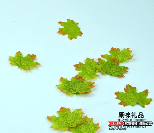 仿真枫叶8cm场景布置假叶子 假花仿真枫叶树叶藤条装饰绢花布叶片 - 图1