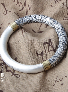 如意金箍棒银手镯999情侣复古