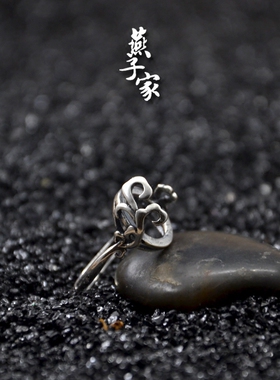 燕子家活口纯银戒指银戒指空托