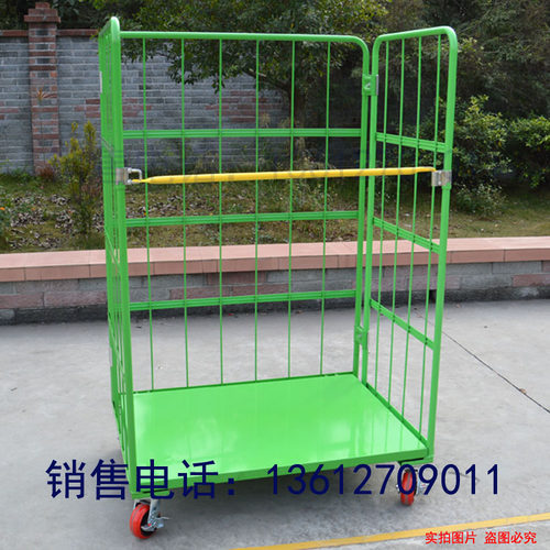 折叠式快递物流台车移动周转箱仓储笼车仓库搬运理货推车铁笼铁框 - 图1