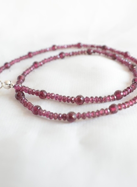 手工半宝石女士天然纯银扣项链