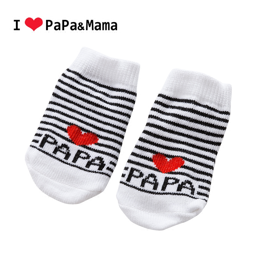 I love papa&mama 婴儿宝宝全棉袜子我爱爸爸妈妈爱papa爱mama - 图0