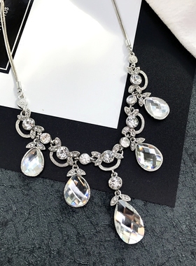 欧美时尚大牌钻石项链女瑞丽镶钻