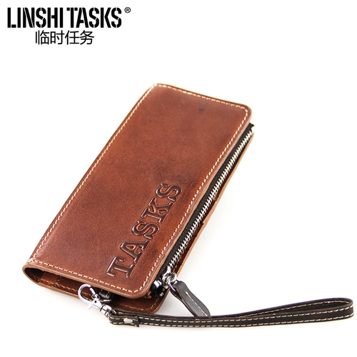 Бумажник, длинный ретро кожаный кошелек, из натуральной кожи