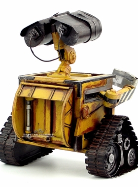 wall-e机器人瓦力复古储钱罐铁艺