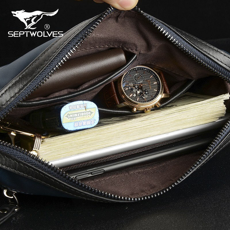 七匹狼男士休闲牛津布潮尼龙男包 septwolves赤古男士包袋