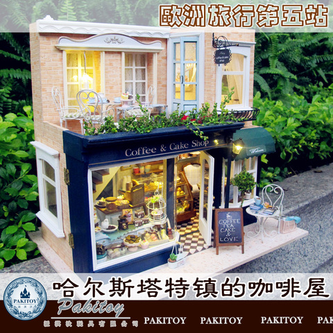 diy小屋大型小屋玩具diy面包模型巧克力拼装模型生日礼物咖啡屋